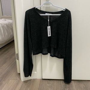 Joah brown crop long sleeve never worn tags on o/s